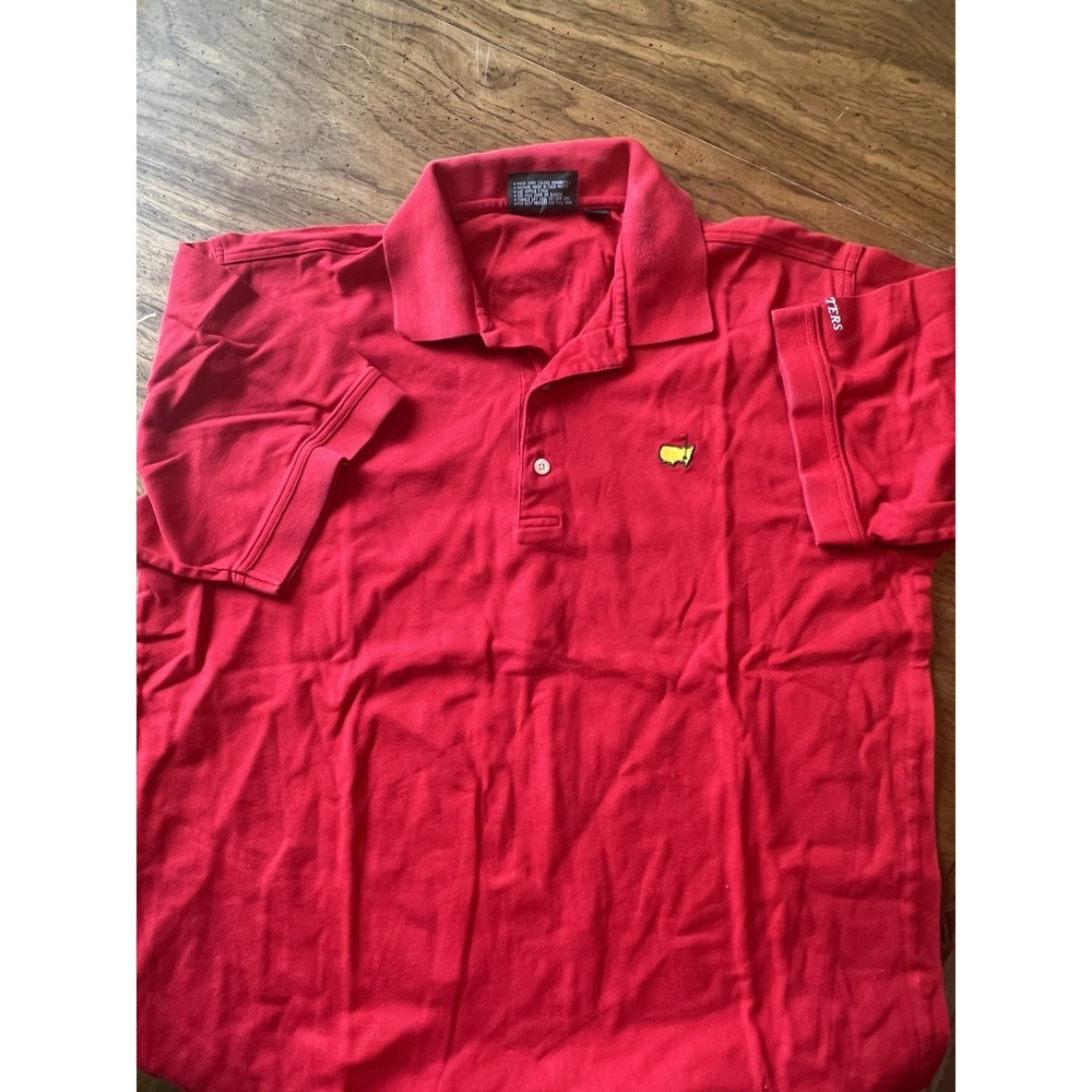 Pga Masters Collection 60s Two-ply Metcerized Red Golf Polo Shirt Large